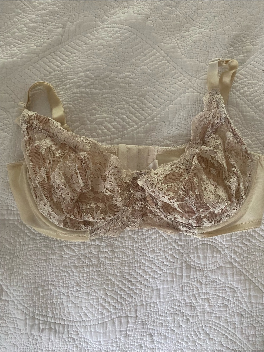 Lace Underwire Bra in Cream